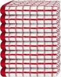 Premium Dish Towels for Kitchen with Hanging Loop 8 Pack 16x26 inch Red Color